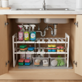 Dual-Layer Expandable Under-Sink Organizer — Doubles Your Cabinet Space in 5 Minutes
