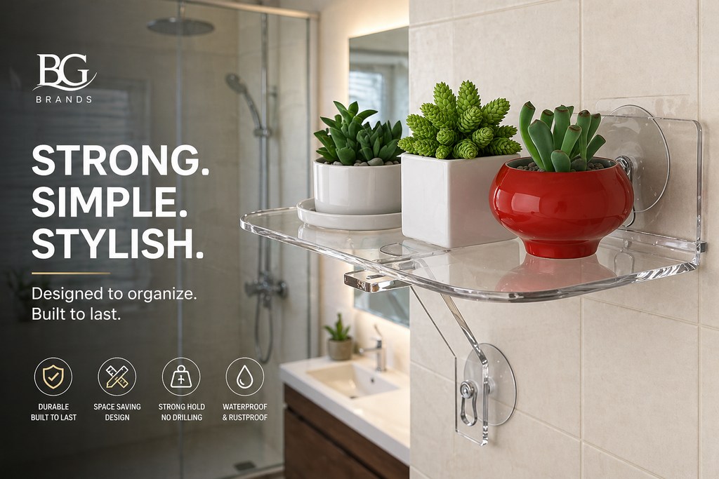 Acrylic Window Plant Shelf — Floating Suction Cup Display for Indoor Plants