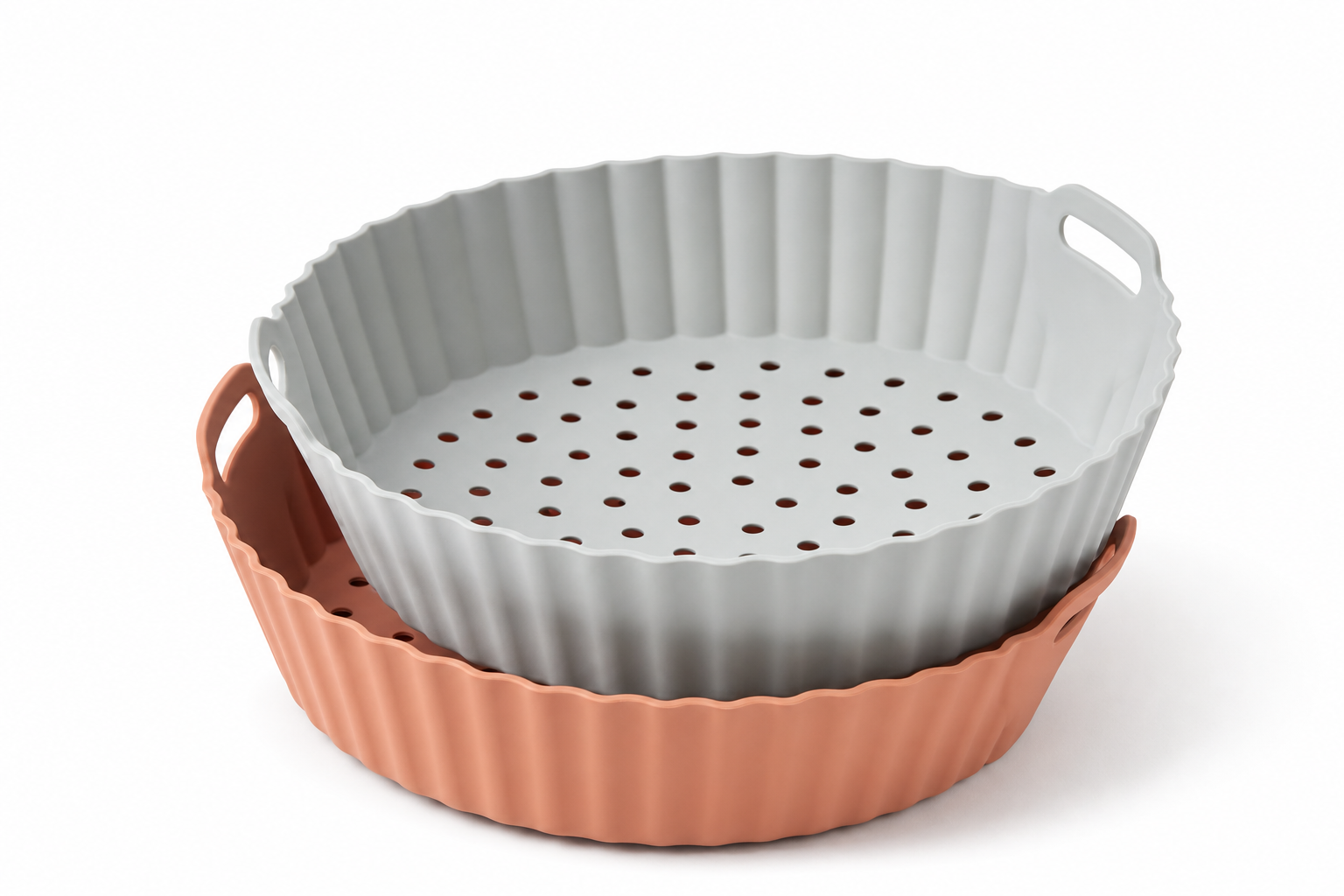 NoScrub Silicone Air Fryer Liners 2-pack — reusable non-stick