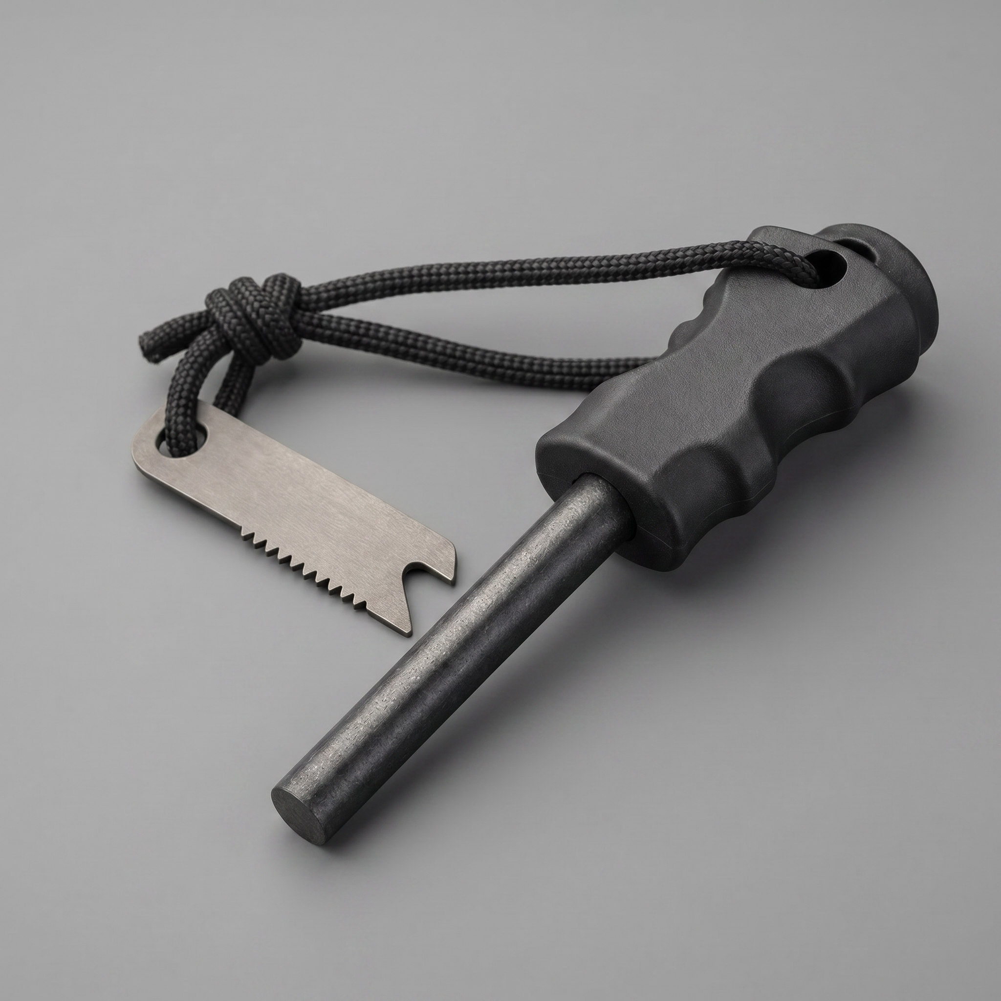 Ferro rod fire starter detail close-up