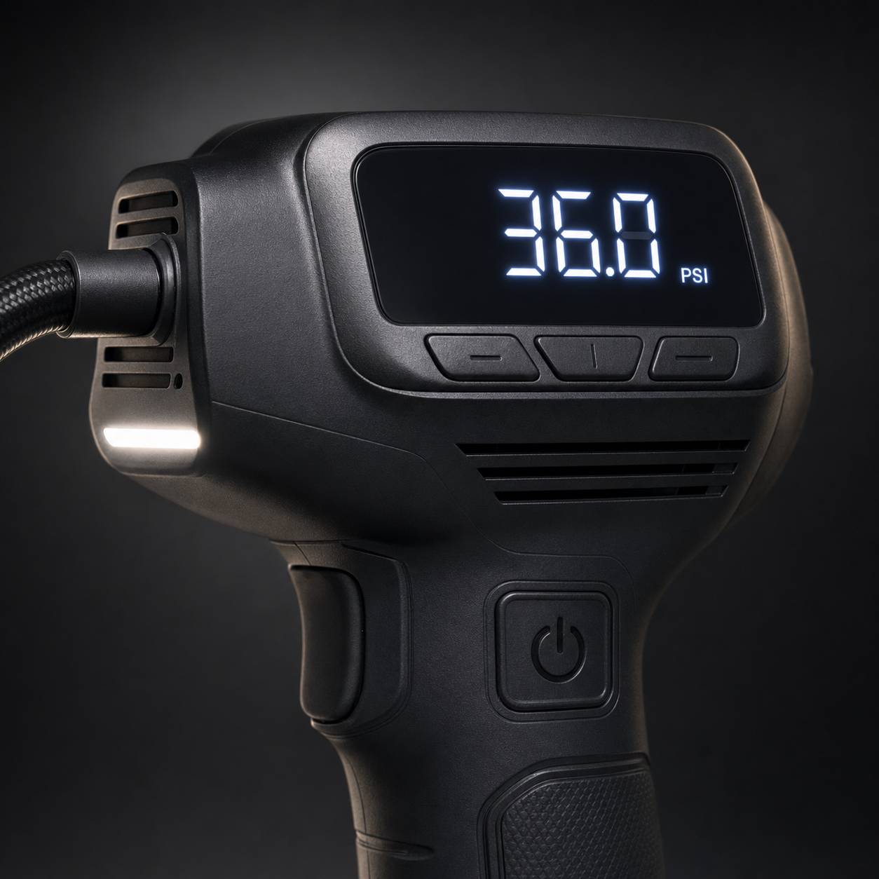 SmartInflate Pro digital PSI display and LED light close up