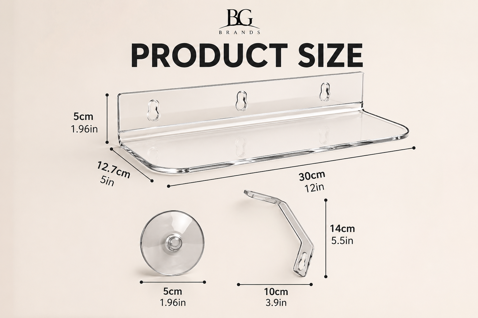 Acrylic Window Plant Shelf — Floating Suction Cup Display for Indoor Plants