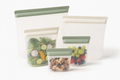 FreshSeal Reusable Silicone Food Storage Bags 6-pack — leak-proof